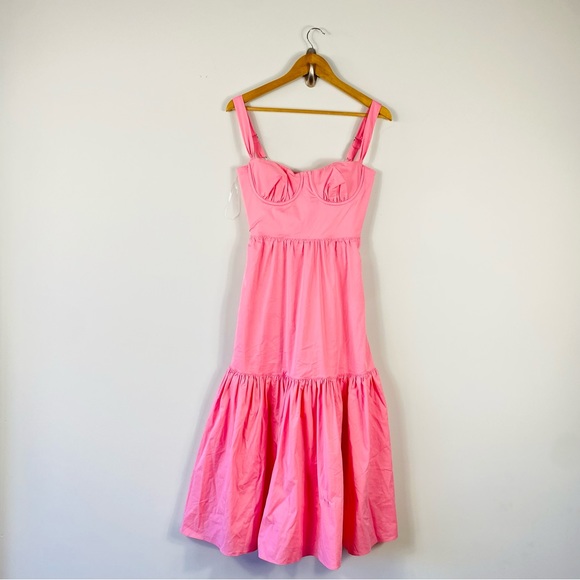 House of CB Elia Pink Romantic Midi Dress Size Small - Picture 2 of 12